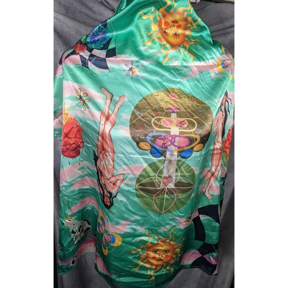 Brisato Studio Unique Green Art Icons Square Scarf - Picture 8 of 14